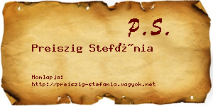 Preiszig Stefánia névjegykártya